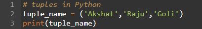 Tuples in python