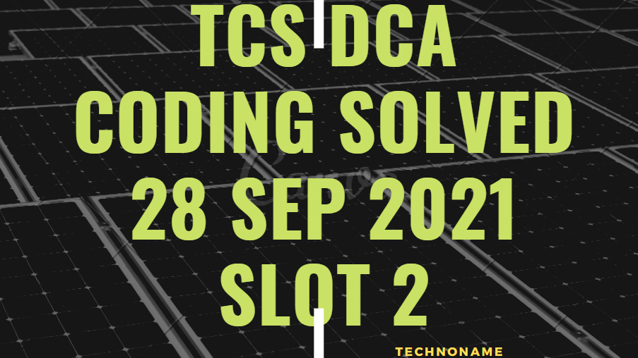 TCS Digital Coding Questions