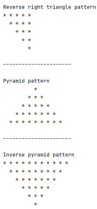 Pattern coding questions